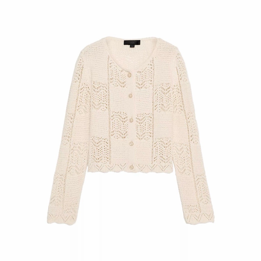 Zara Pointelle Knit Cardigan